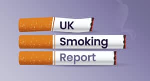 A cigarette with a smoking report.