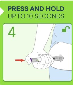Press and hold the Zepbound button for up to 10 seconds.